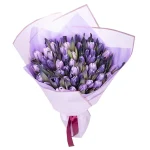 Букет из 51 тюльпана сиреневый микс